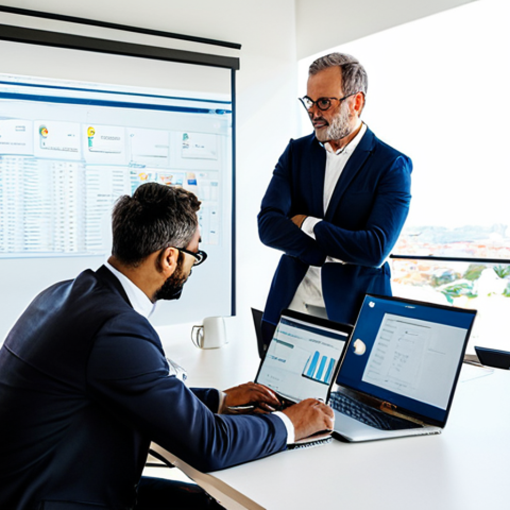 데이터사이언스에서 AutoML 활용 - **

"A diverse team of professionals collaborating on a data analysis project using AutoML software ...